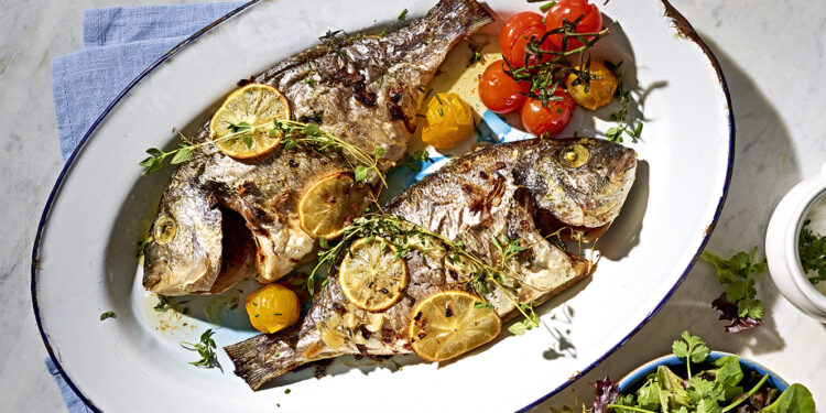 Dourada assada no forno