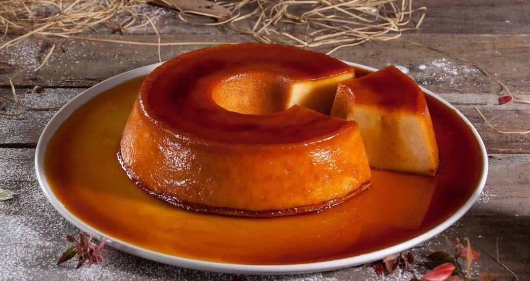 Pudim de pão no forno