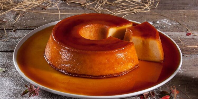 Pudim de pão no forno
