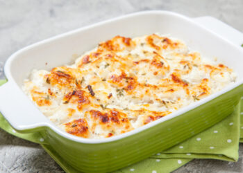 Bacalhau gratinado com maionese