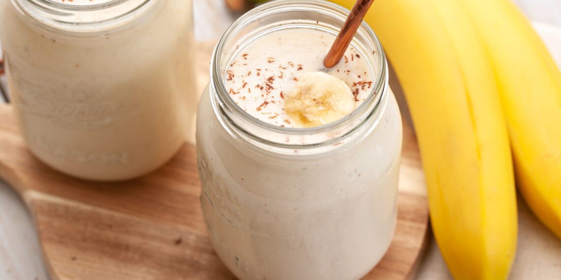 Batido de banana e aveia