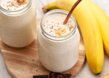 Batido de banana e aveia
