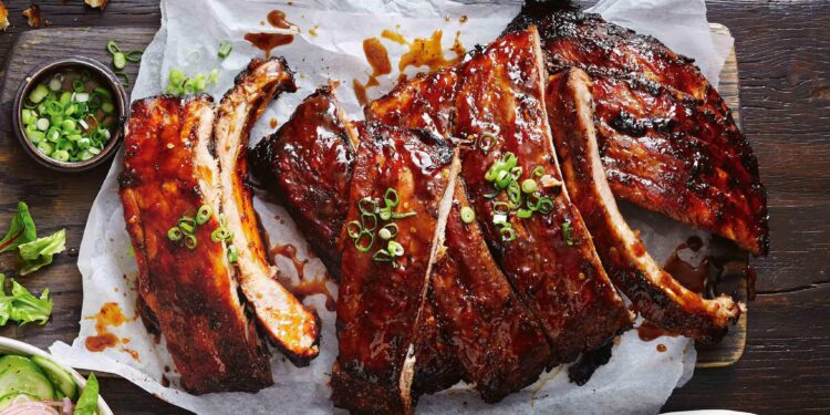 Entrecosto assado no forno com pimentão