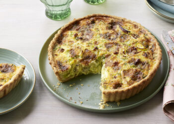 Quiche de alho francês
