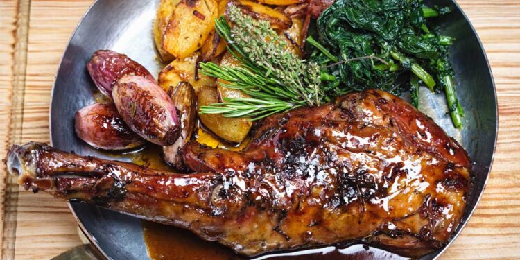 Borrego assado no forno