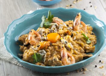 Açorda de marisco no forno