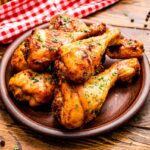 Pernas de frango no forno estaladiças