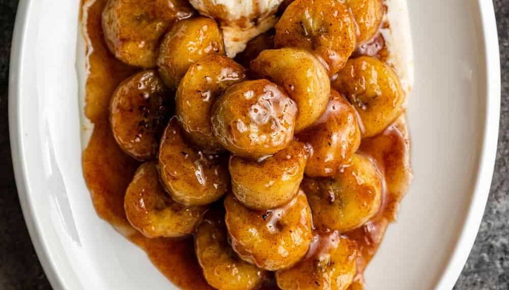 Banana frita com canela
