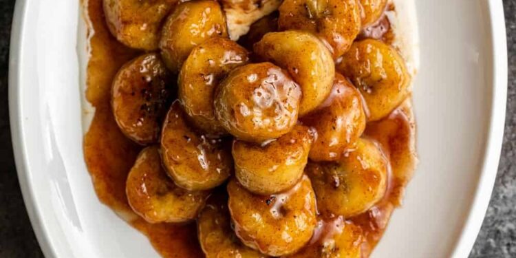 Banana frita com canela