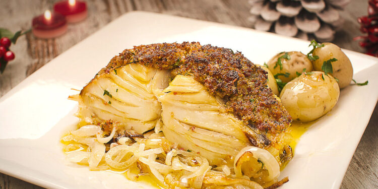 Bacalhau assado no forno simples