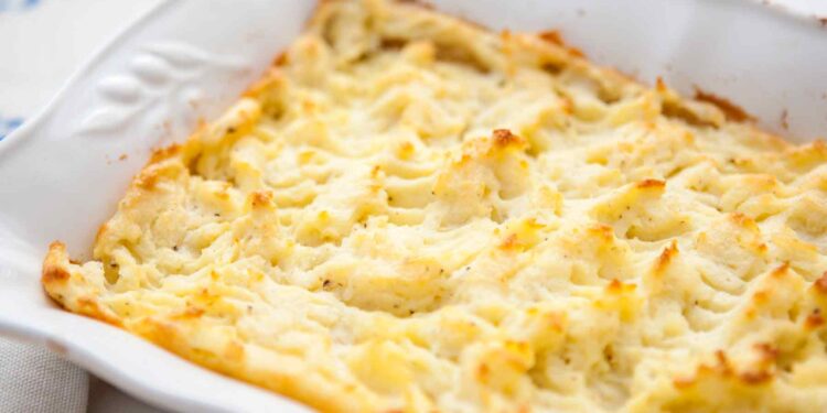 Puré assado no forno