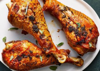 Perna de peru assada do forno