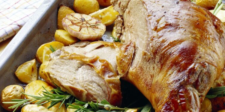 Borrego assado no forno à alentejana