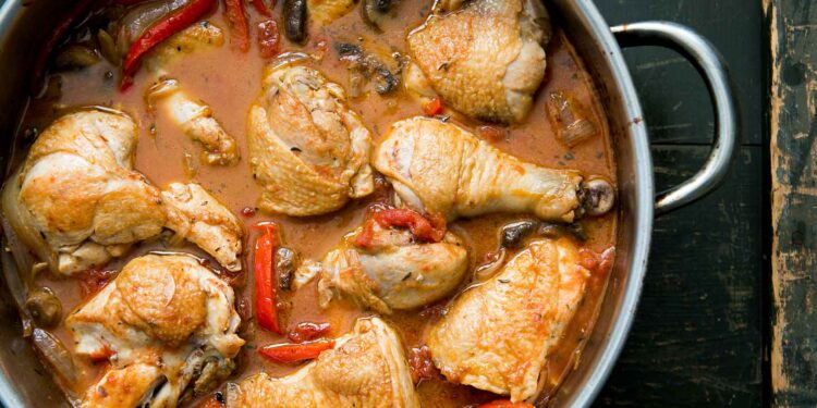 Pernas de frango estufadas