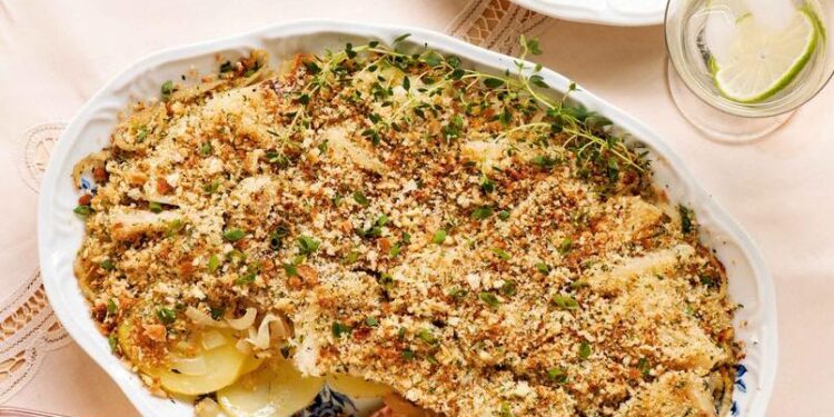 Bacalhau com broa e couve