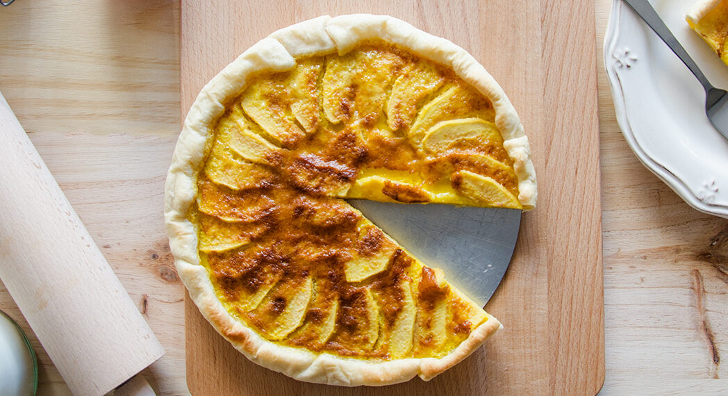 Tarte de maçã com massa quebrada