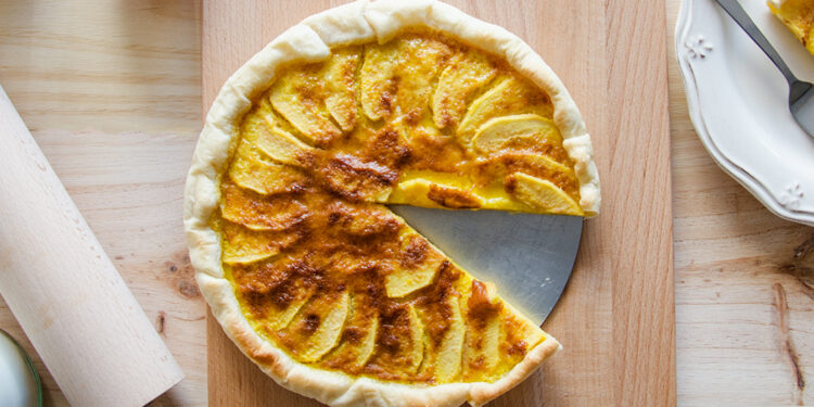 Tarte de maçã com massa quebrada