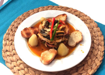 Ensopado de enguias à Alentejana