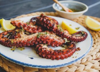 Polvo assado no forno