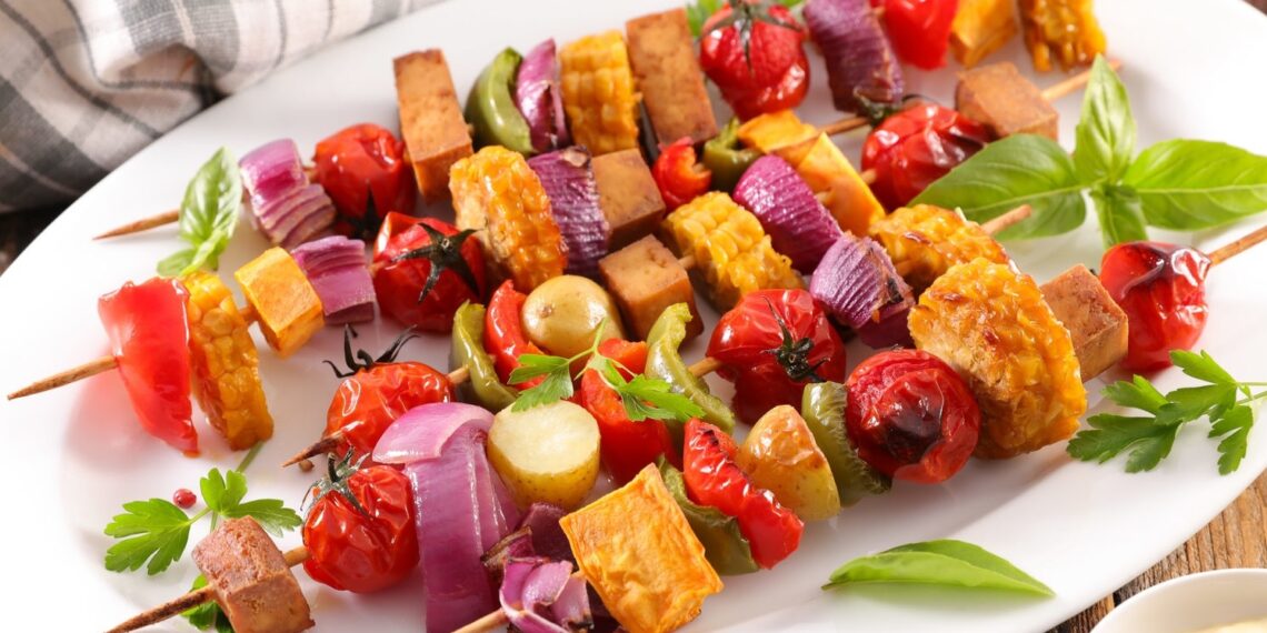 Espetada de vegetais grelhada