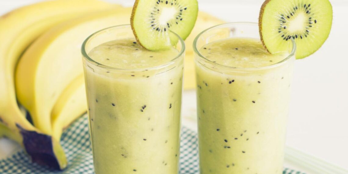 Batido de kiwi e banana fácil e rápido