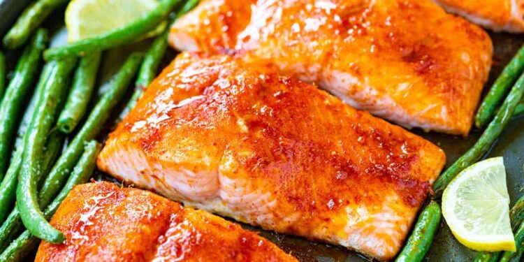 Salmão no forno com mel