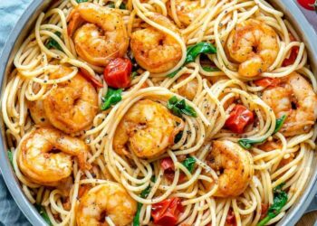 Esparguete com camarão à guilho