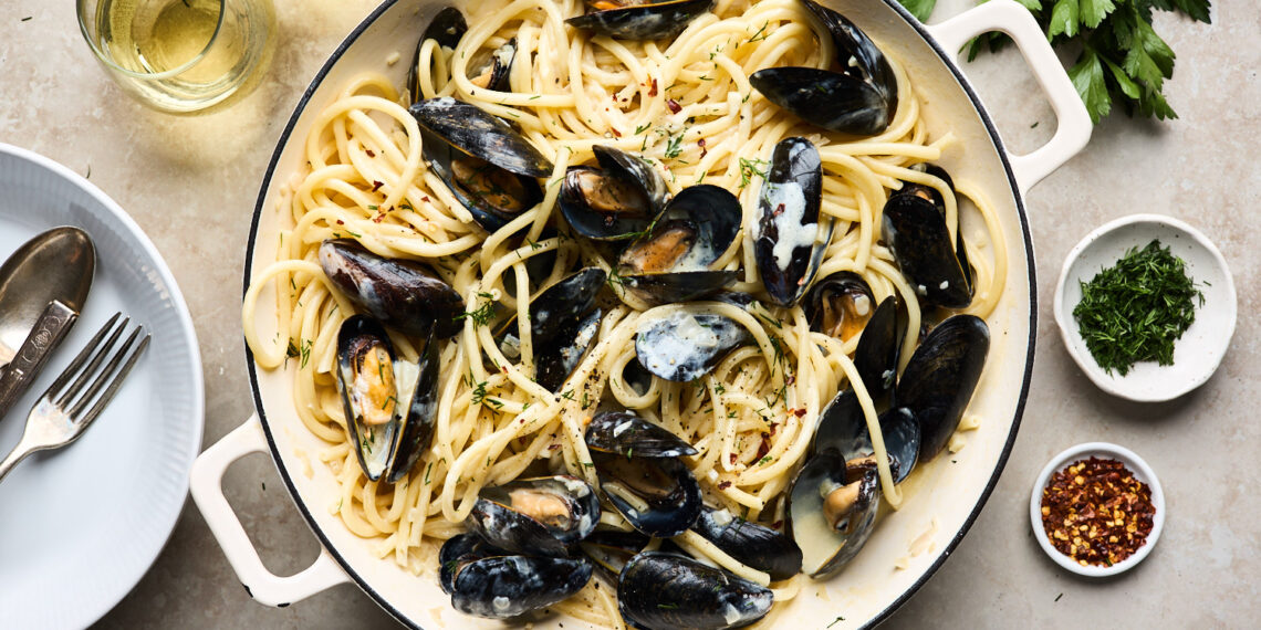 Esparguete com mexilhões