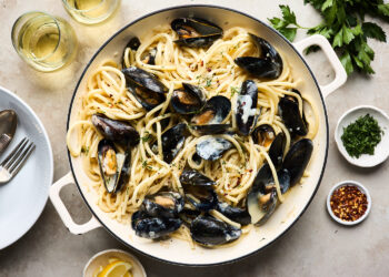 Esparguete com mexilhões