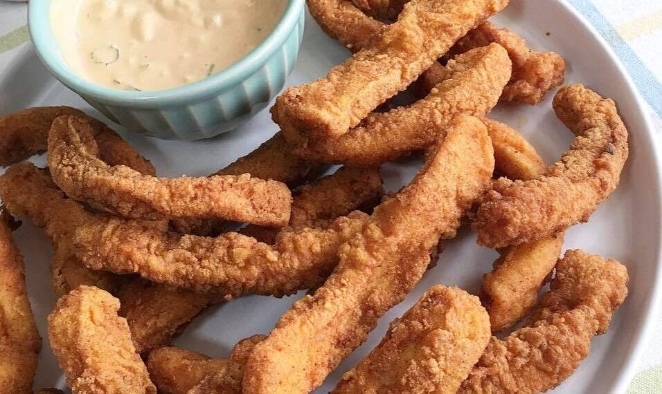 Tiras de pota fritas à setubalense