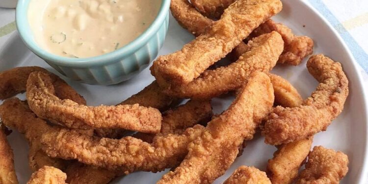 Tiras de pota fritas à setubalense