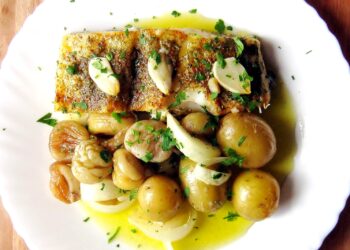 Bacalhau no forno com castanhas