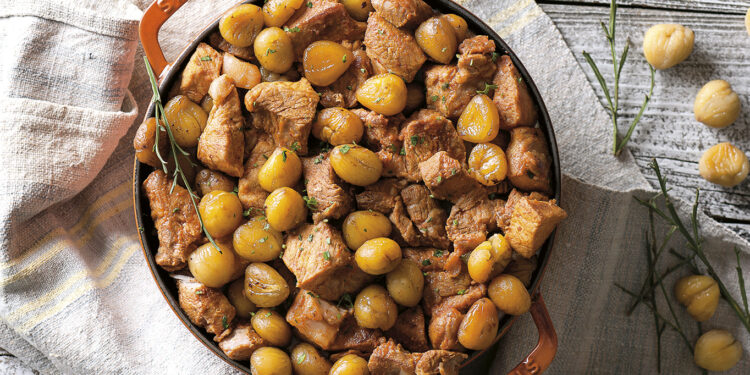 Rojões com castanhas à antiga