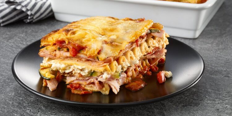 Lasanha de fiambre e queijo