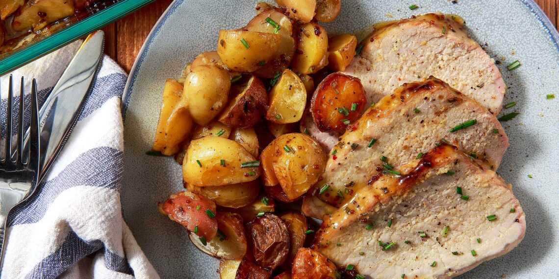 Lombo de porco no forno com castanhas