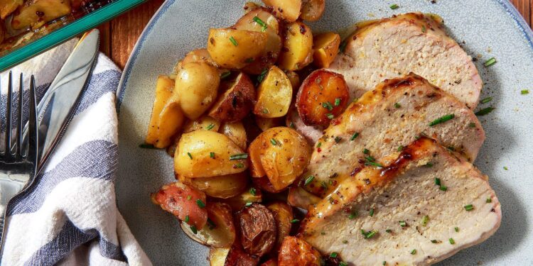 Lombo de porco no forno com castanhas