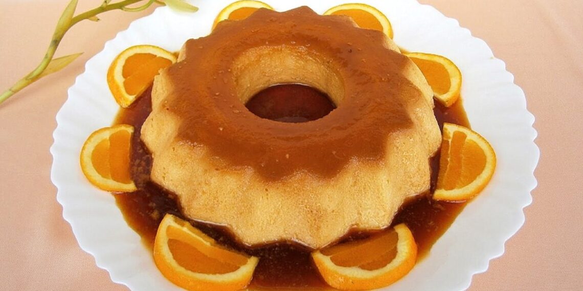 Pudim de laranja com leite condensado