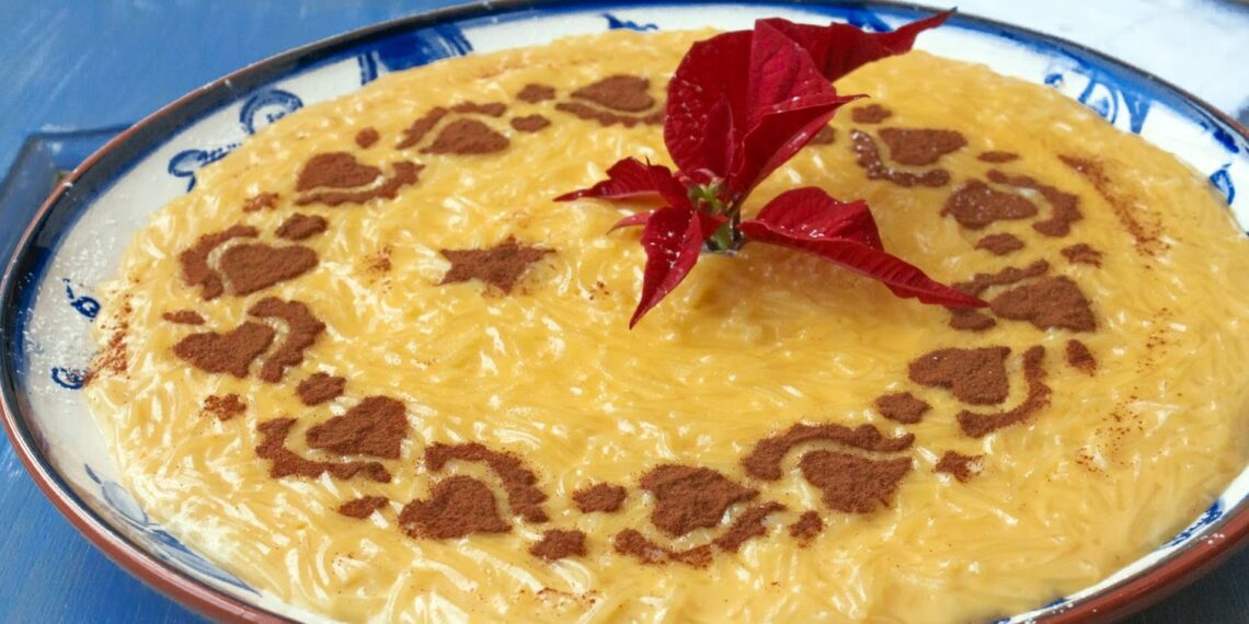 Aletria com leite condensado