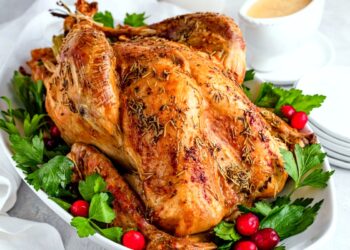 Peru de Natal assado no forno