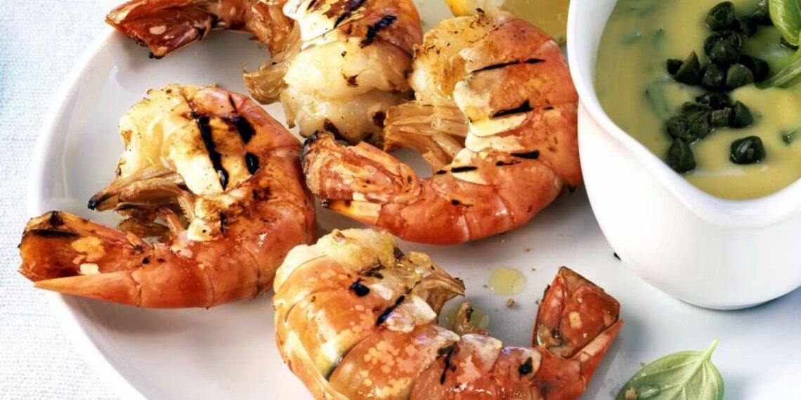 Gambas grelhadas com limão