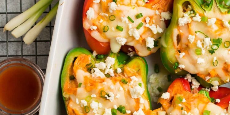 Pimentos recheados com frango