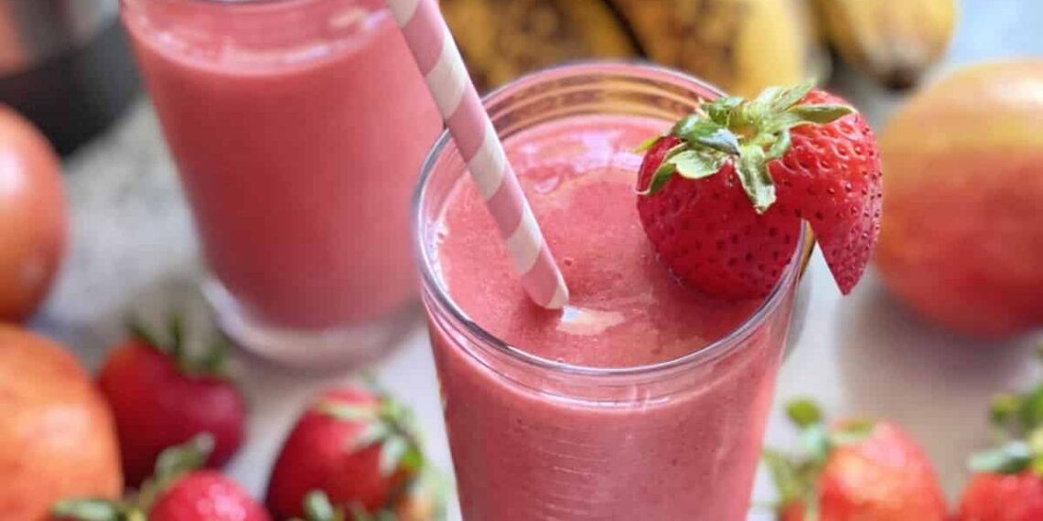 Smoothie de morango e banana