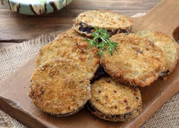 Beringela panada no forno