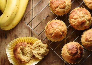 Queques de banana e canela