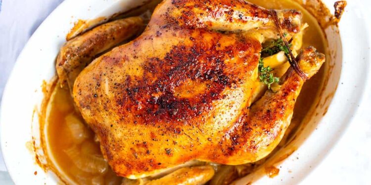 Frango estaladiço no forno