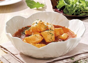 Tiras de pota estufadas