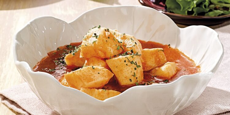 Tiras de pota estufadas