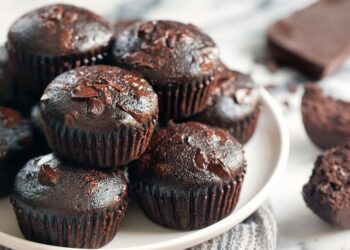 Queques de chocolate simples e fofos