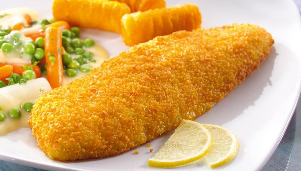 Filetes de pescada panados no forno