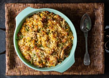 Arroz de frango no forno